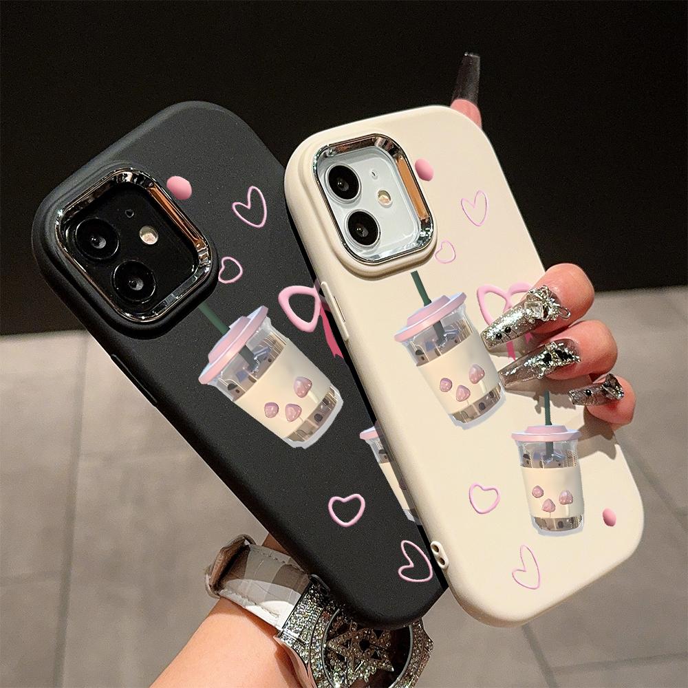 For OPPO A16 A38 A57 A58 A74 A78 A98 Reno8T Reno13F Realme C25S C53 C65 Cartoon Black Cat Silver Edge Soft Liquid Silicone Protective Casing