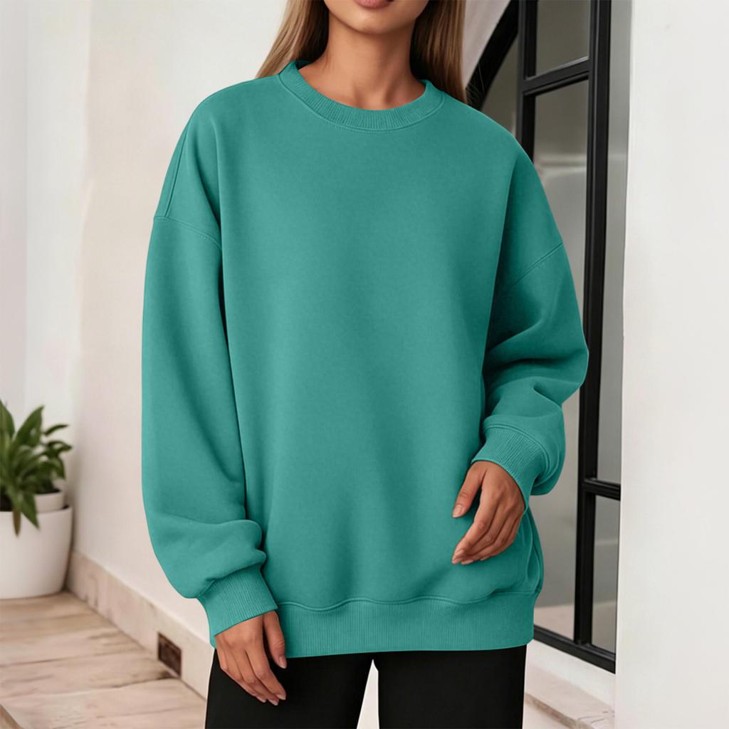 Women's Casual Drop Shoulder Neck Sweatshirt