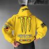 Mens Hooded Sweatshirt With Demon Print Loose Fit Warm Winter Casual Streetwear