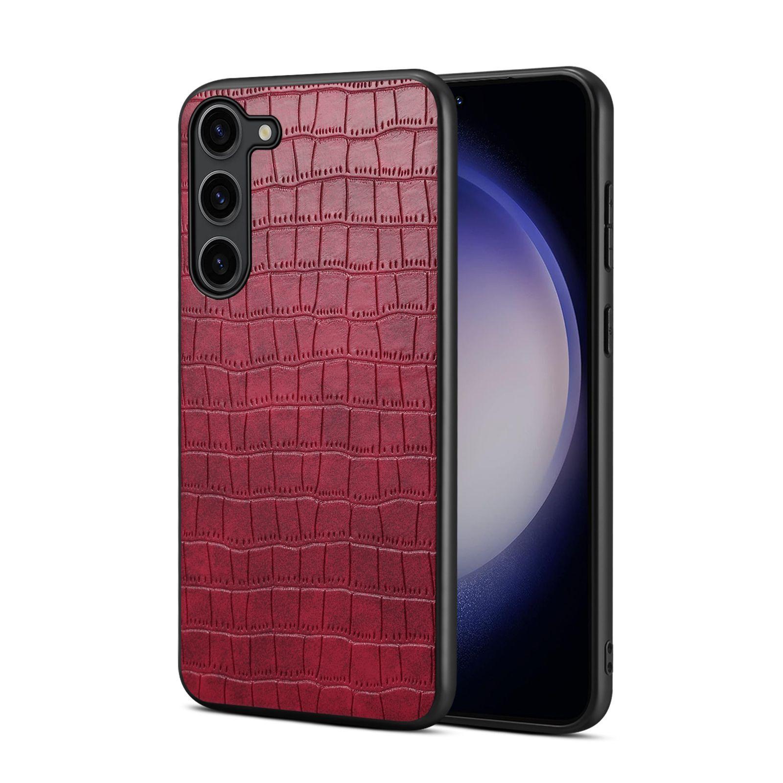 Чехол для телефона с текстурой из крокодиловой кожи для Samsung Galaxy S25Ultra - противоударный креативный чехол из искусственной кожи PC+ на Samsung Samsung A16-5G красный