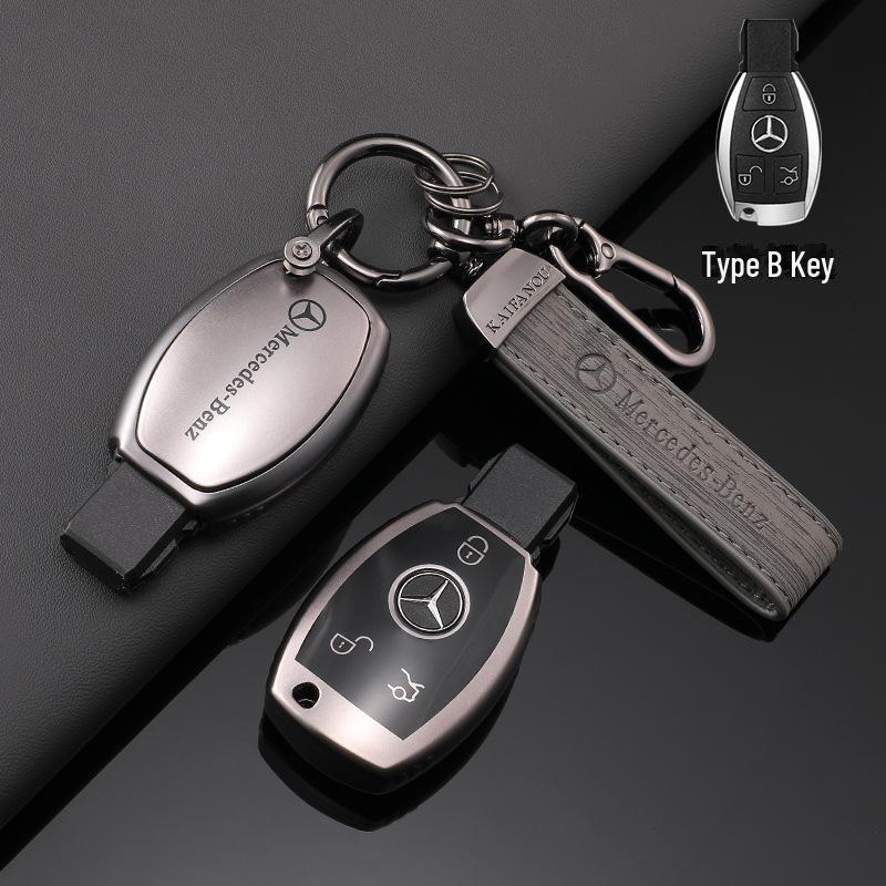 

Чохол для ключа та захисний чохол Mercedes-Benz E300L - Колір зброї ТПУ Повний чохол для GLC300L/A200L/C200L.