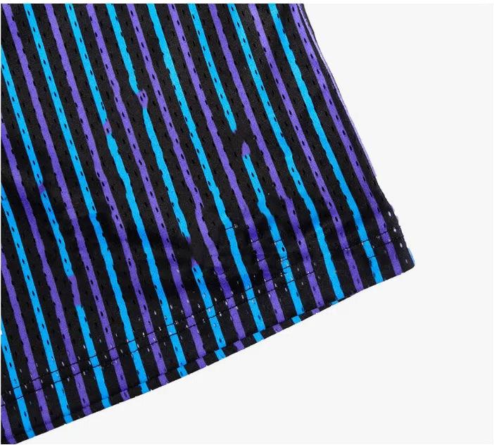 Trendy Men's Mesh Striped Sports Shorts: Below Knee Basketball and Running Shorts