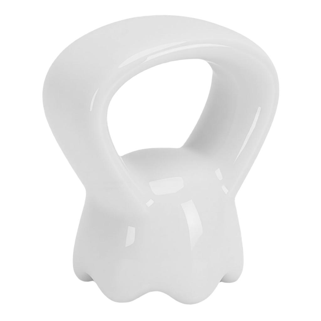 Ceramic Scraping Massage Ring Ergonomic Non Slip Grip Lightweight Ceramic Gua Sha Ring for Face and Body White