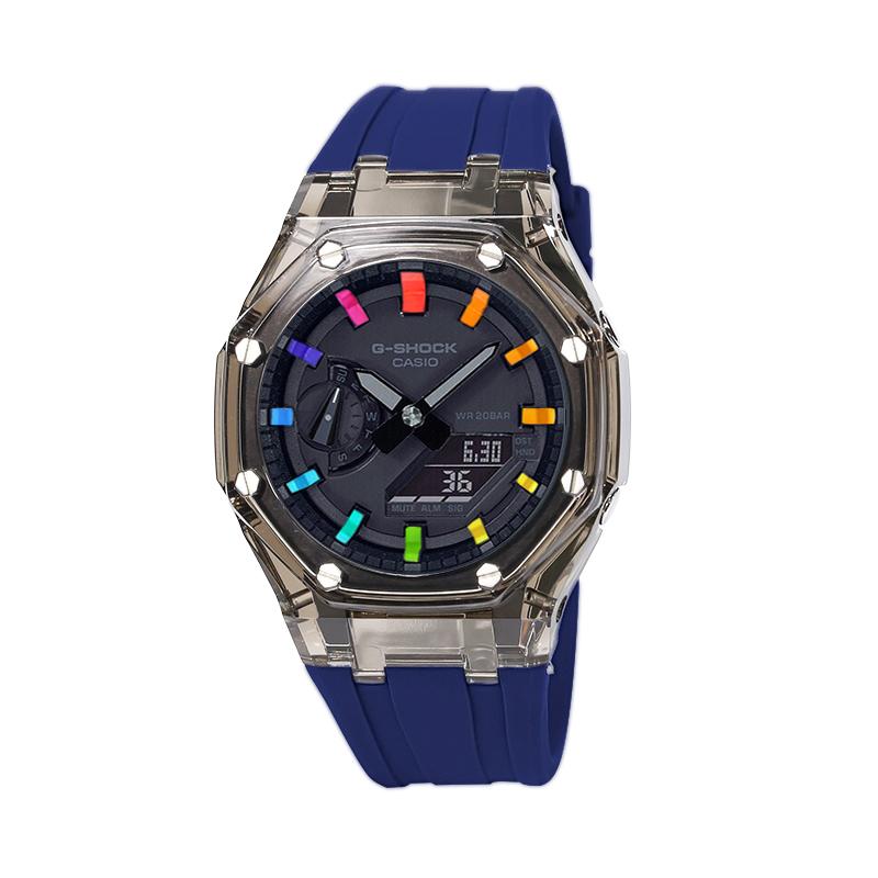 Casio Unisex Liquid Crystal/Analog Dual Display Series Black Watch GA-2100-1A1(Watch4--)
