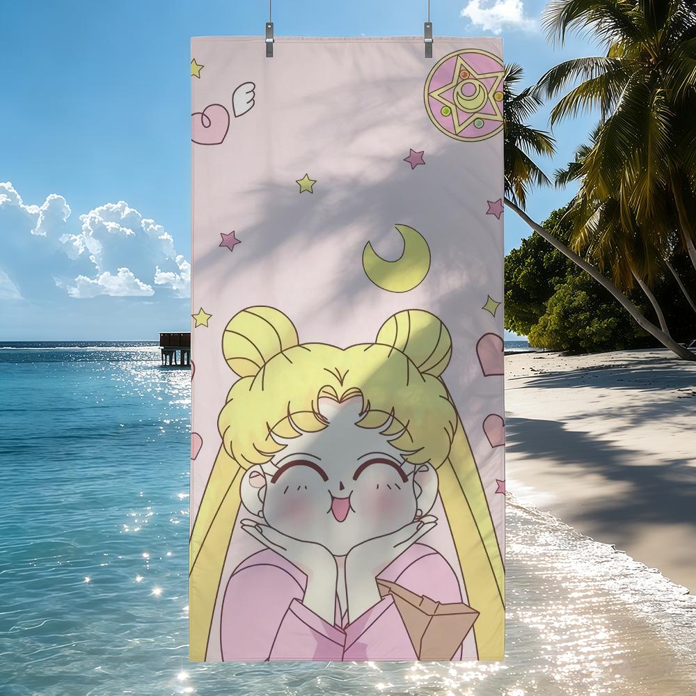 Comic S-Sailor M-Moon Towel For Swim Yoga Gym Quick Drying Soft and skin-friendly Beach Towels All-Season