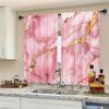 2pcs- Pink Marble-style Patterned Printed Curtains   Window Decorations   Home Decorations   Room Decorations
