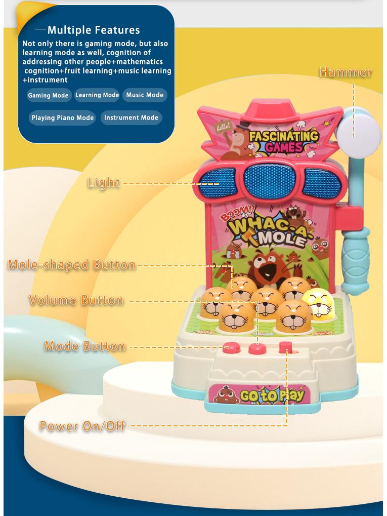 Cross-Border English Whac-A-Mole Electric Early Education Interactive Toy for Babies and Children