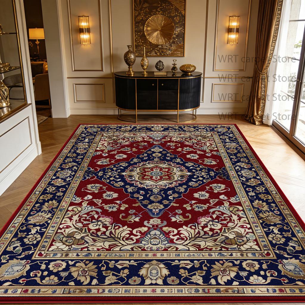 Persian Exotic Style Large Living Room Carpets Decoration Home Lobby Foldable Washable Fluffy Rug Bedroom Tatami Mat Non-slip