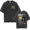 Vintage Washed Feid VS Ferxxo Falxo Tour 2026 Graphic Tshirt Men Women Gothic Fashion High Quality Oversized T Shirt Streetwear