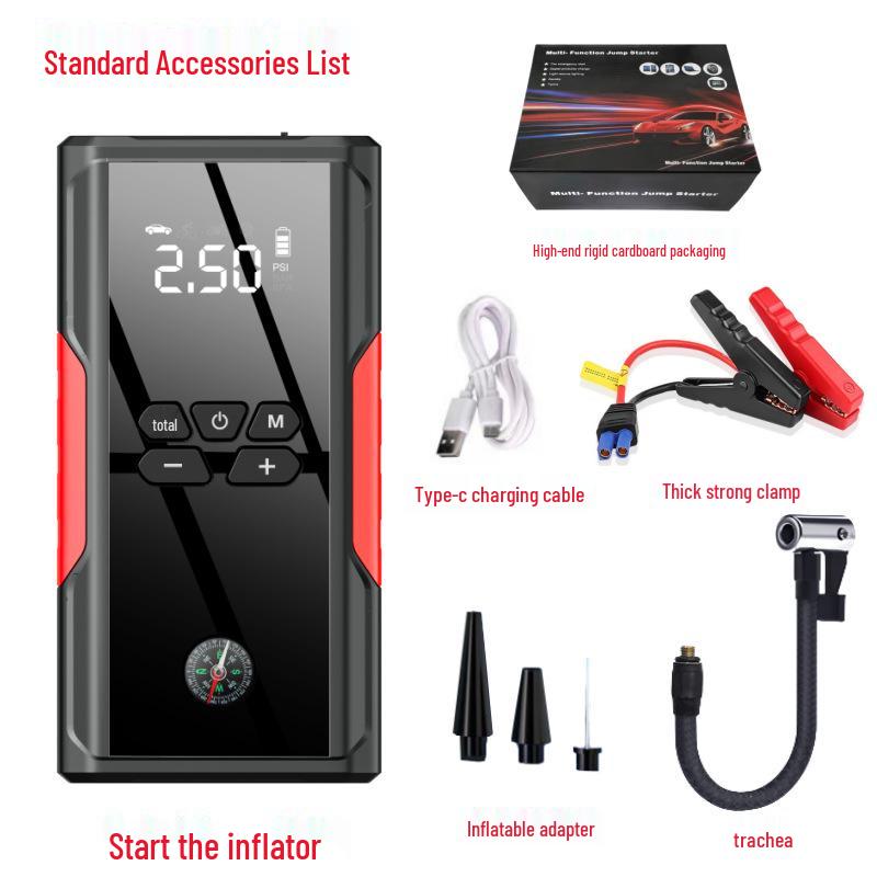 All-in-One 12V Car Battery Jump Starter & Inflator Power Bank