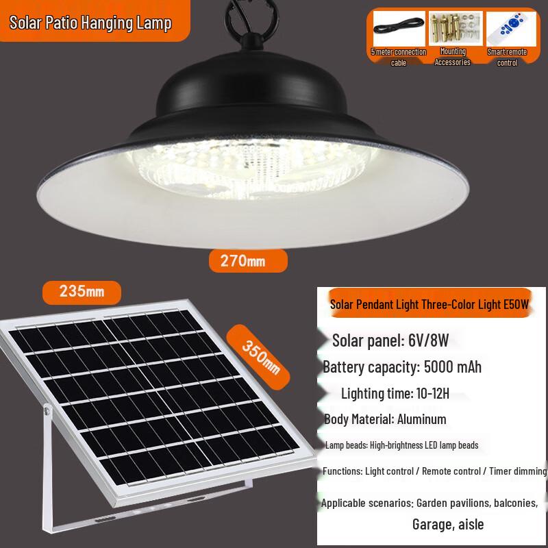 NuFeng E50W Solar Garden Pendant Light