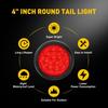 Pair 4" in Red 12 LED Round Tail Rear Stop Brake Lights 12V for Truck Trailer