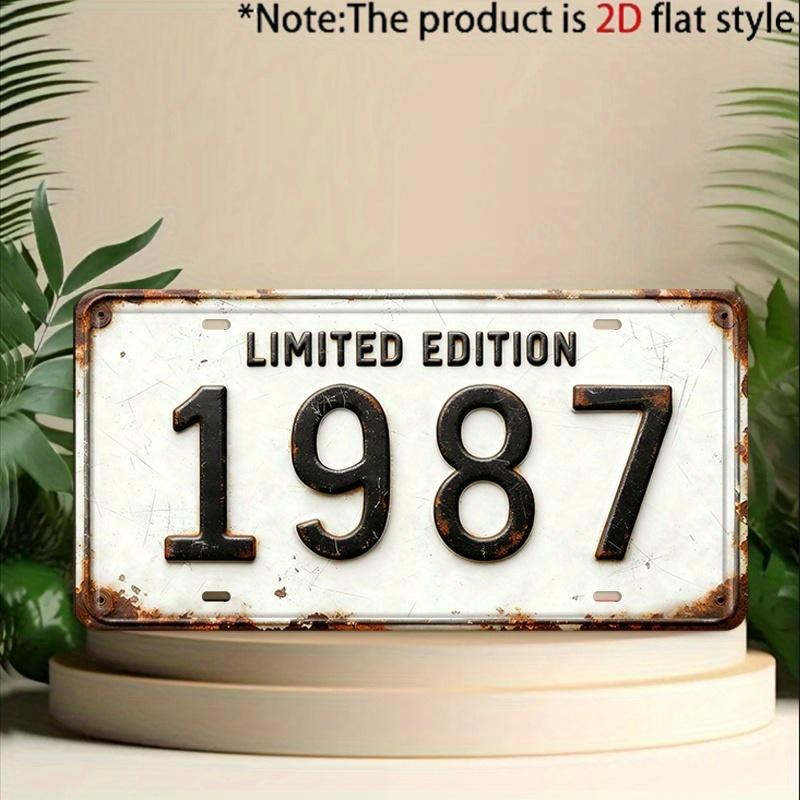 

Limited Edition Vintage Rustic License Plate Aluminum Tin Sign Wall Art Decor for Garage Bar Man Cave D Flat Printing Meta 15x30cm(5.9x7.8inch)