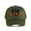 Realistischer Rottweiler Hund lugt Kunst Druck Heim Dekoration Baseball Kappe Mode Unisex Sonnenhut Damen Outdoor Sport Snapback Kappe