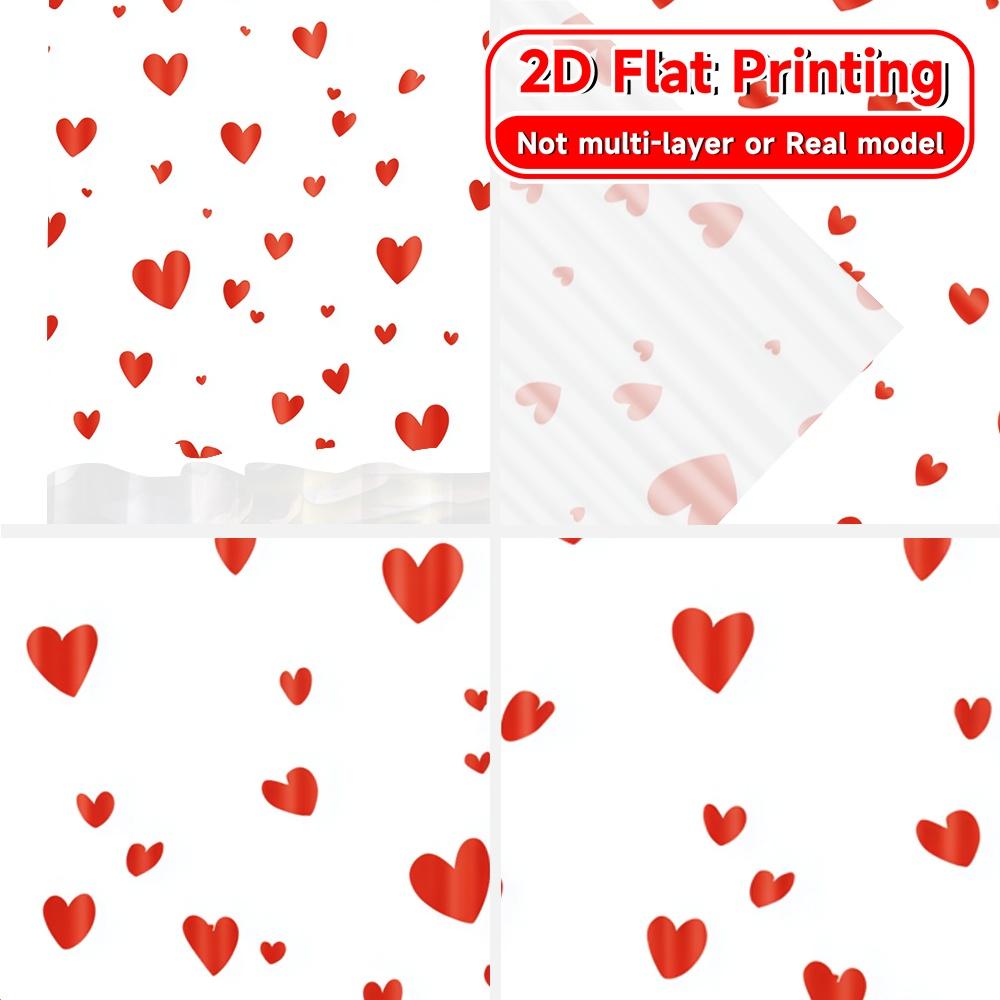 Flat Printing Heart Pattern Popular Curtains Drapes Versatile Polyester All Ldeal Bedroom Curtain Set Of 2 Made Washable Decor Ready