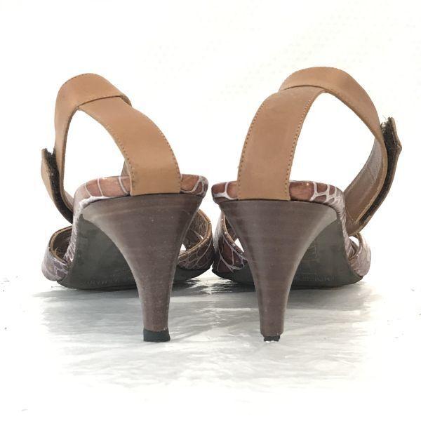 Emporio Armani Italy Ankle Strap Sandals Women’s 37 23.5 Brown