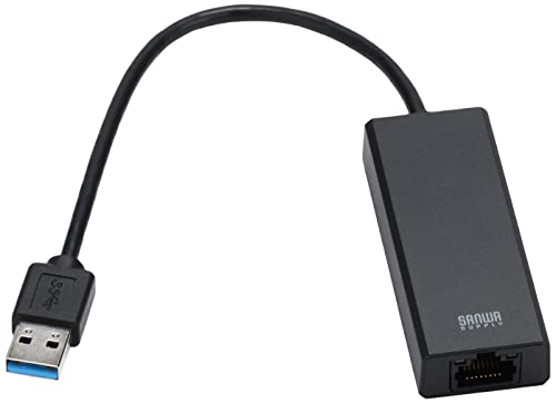 SANWA SUPPLY USB 3.2 To LAN Adapter (2.5Gbps Support), USB-CVLAN5BK, Black
