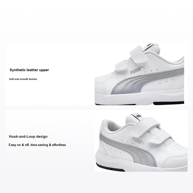 Puma Classics Удобные Универсальные Прочные Низкие Детские Скейт-Кеды Детские кроссовки Серебристый 389145-11 28