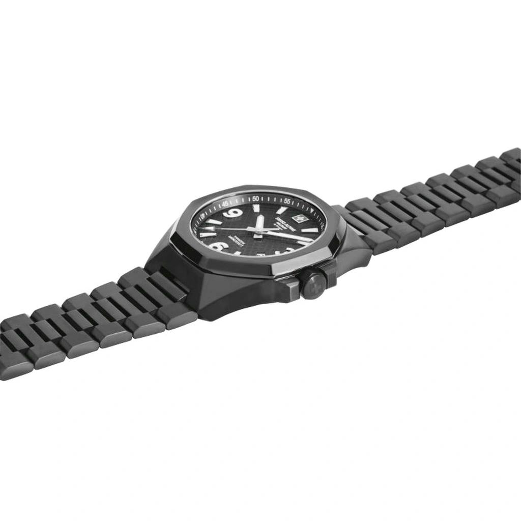 Swiss Alpine Military Typhoon Stainless Steel Black Dial Quartz 7005.1177 100M Men's Watch