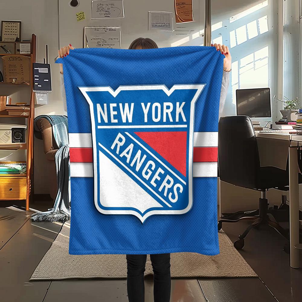 New York Rangers Flannel Blanket, High Quality Comfortable for All Seasons, Home Decor, Warmth and Comfort