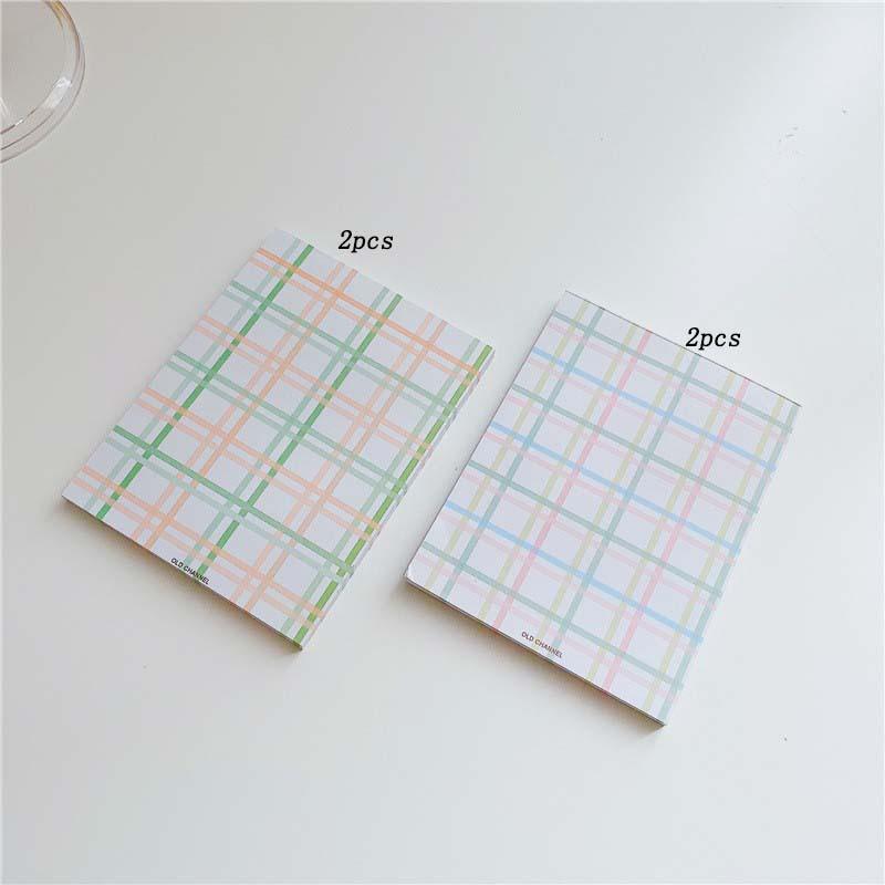 

4sets (200 листов) ретро макарон корейский маленький свежий блокнот, студенческий клетчатый блокнот 4sets(200sheets)