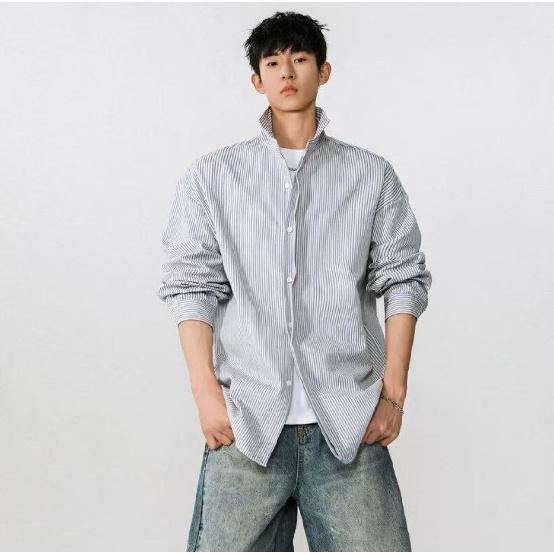 2025 Spring New Original Design Casual Striped Shirt Versatile Design Sense Niche Men's Shirt Fashion