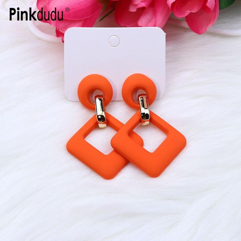 New 12 Color Square Acrylic Drop Earrings Light Luxury Multicolor Geometric Earring for Women Jewelry