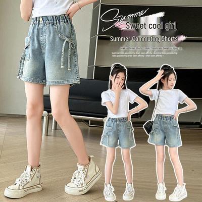 Summer 2026 Girls' Korean-Style Denim Shorts for Ages 8-11: Lightweight and Trendy