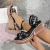 2025Women Platform Sandals Summer Wedge Sandals Sexy Rivets Heels Shoes for Women Zapatos De Mujer Open Toe Buckle