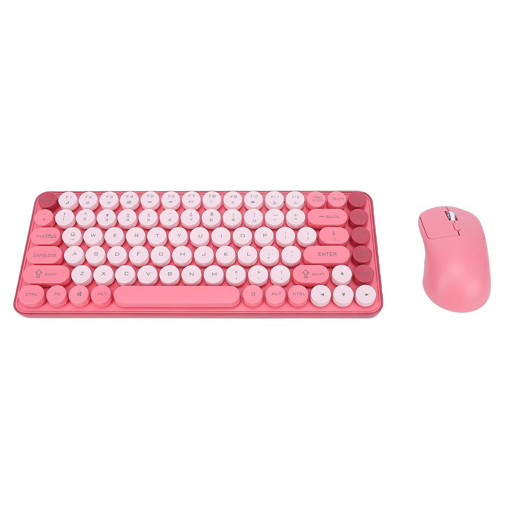 Wireless Bluetooth Keyboard and Mouse Combo 2.4G Dual Mode 85 Key Round Keycaps Keyboard Support for Windows