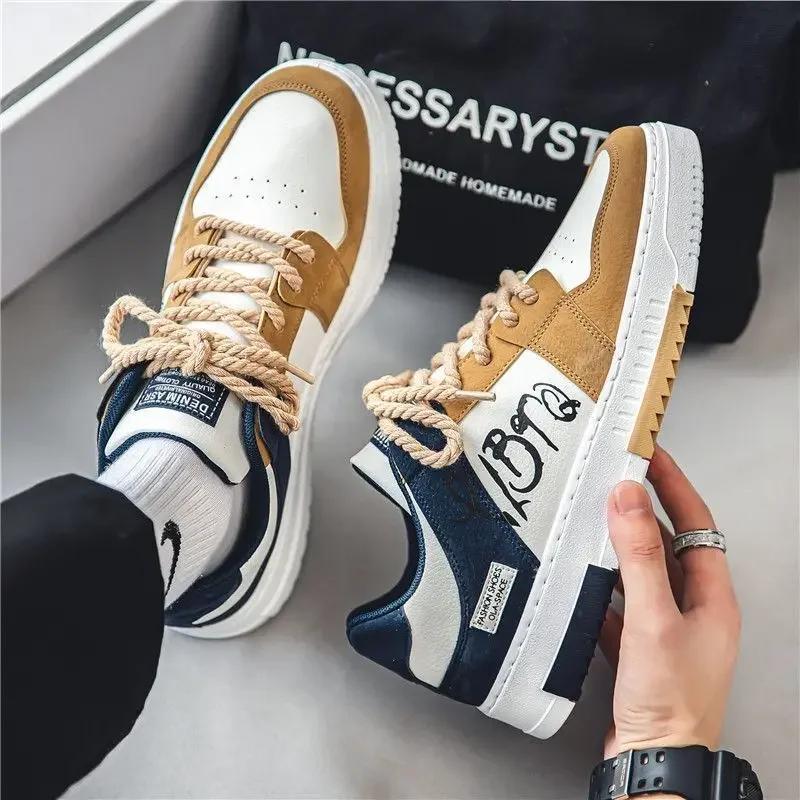 Fashion Men Skate Shoes Spring Skate Shoes Men Trendy Versatile Thick Soled Sports and Leisure Skate Shoes Trendy Shoes