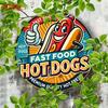 D Flat Vintage X Inch Hot Dog Fast Food Themed Aluminum Wall Art Sign D Round Waterproof Heat Cold Resistant Perfe