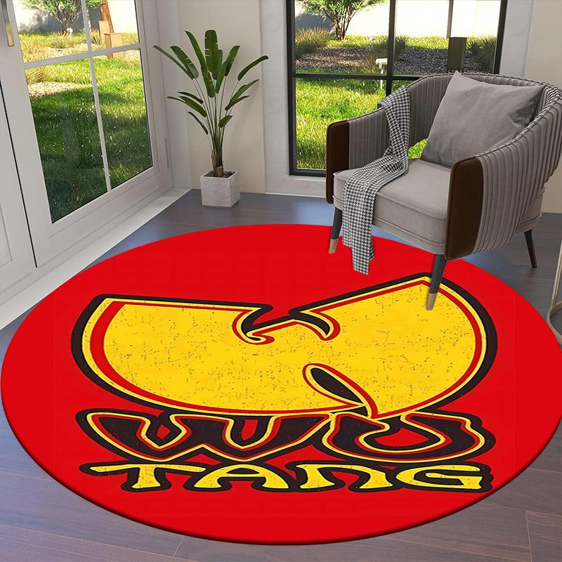 Okrągły dywan Wu-Tang Clan, Dywan do salonu, sypialni, przy sofie, pokoju zabaw, Mata podłogowa antypoślizgowa