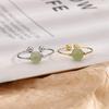 Hetian Jade Ring Temperament Guochao Passepartout Ring Simple, Fresh And Elegant Small Family Jasper Round Bead Open Ring