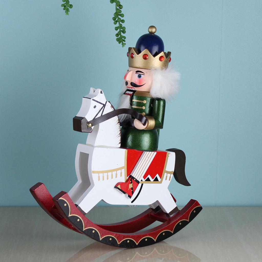 Nutcracker Rocking Horse Puppet Soldier European Home Accessories Desktop Living Room Boys And Girls Gift Decoration Ornaments