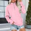 Women's Loose Fit Zip Up Sweatshirt Color Round Neck Long Sleeve Top