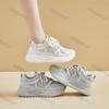 Damenschuhe 2026 Frühling Herbst Neu Atmungsaktives Mesh Hohl Plateau Sneaker Bequem Höhe Erhöhend Schnürung Freizeit Schuhe