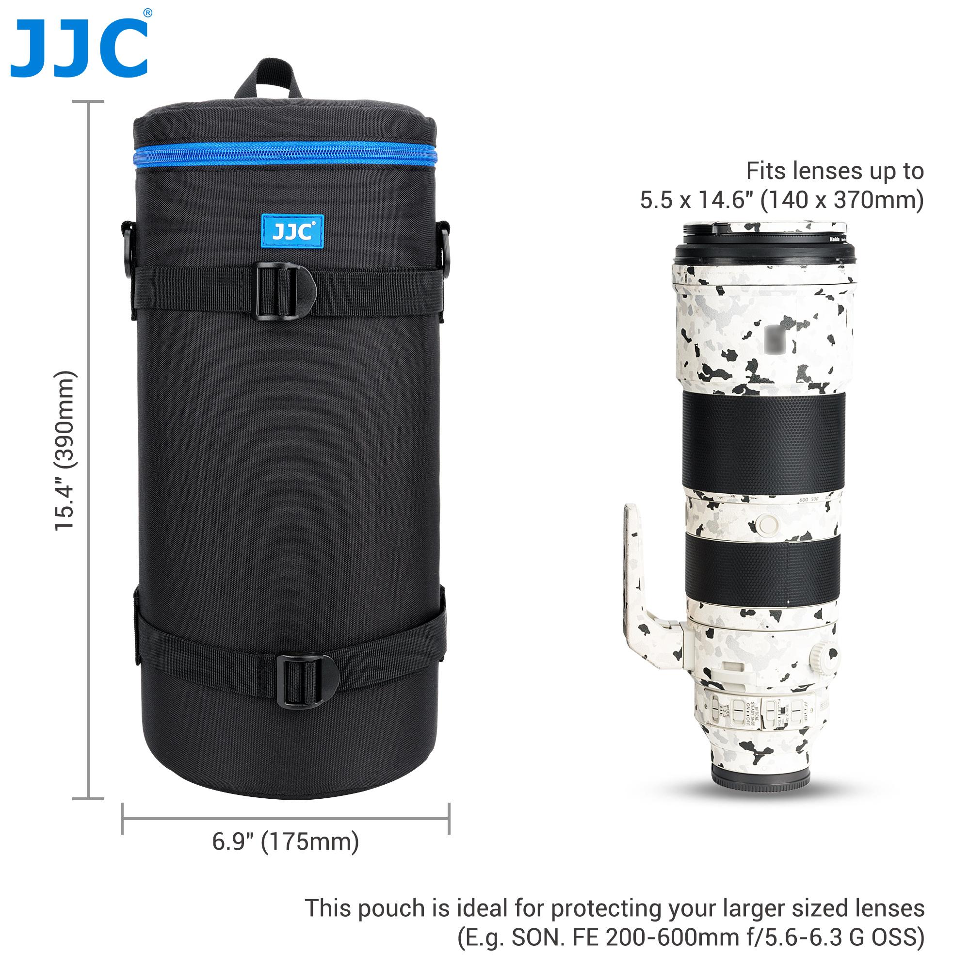 JJC Large Thick Camera Lens Pouch Case for Nikon 180-600mm 600mm F6.3 Sony 200-600mm Zoom Lens Canon RF 200-800mm F6.3-9 IS USM 8