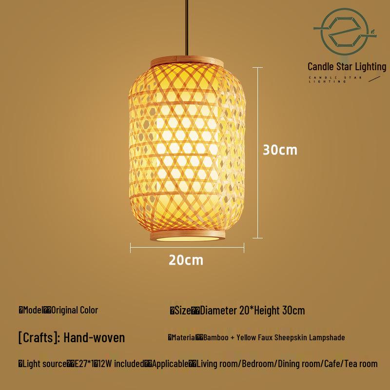 Zen Style Bamboo Rattan Pendant Light for Tea Rooms and Restaurants