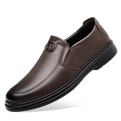 Mode Business Weiche Lederschuhe für Herren 2025 Herbst Neue Designer Slipper Herren Einfarbig Verschleißfest Schuhe für Männer mittleren Alters