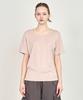 BASIC HOUSE Women'S U-Neck Oversized Stretch Short Sleeve T-Shirt Dark Beige Lats0210