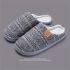 Fleece Vintage Plaid Warm Soft Mens Womens Slippers Minimalist Solid Color With Alphabet Pattern Round Toe Slipon Shoes For Fall Springwinter