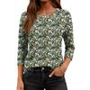 3/4 Sleeve Shirts For Women Cute Print Graphic Tees Blouses Casual Plus Size Basic Tops Pullover