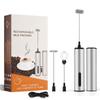 Wireless Rechargeable Electric Milk Frother 3 Speed Handheld Foam Maker Mixer for Latte Cappuccino Hot Chocolate