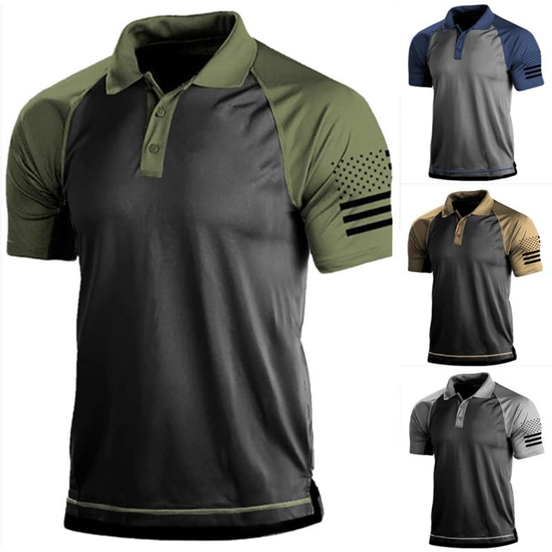 Herren Kurzarm-Poloshirt, Polokragen, bedruckt, Golfbekleidung, Herren, lässige Poloshirts