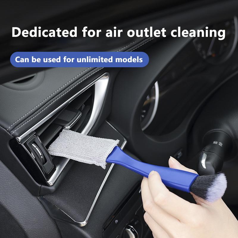 Car air conditioning outlet gap brush Nylon silk soft hair car interior detail double head dust removal cleaning brush