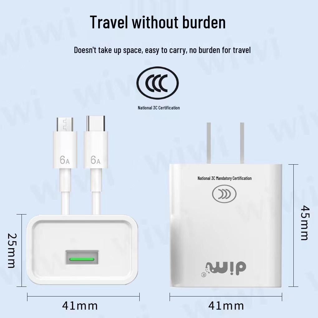 66W Type-C Fast Charger, 3C Certified, Compatible with Android Flash Charge