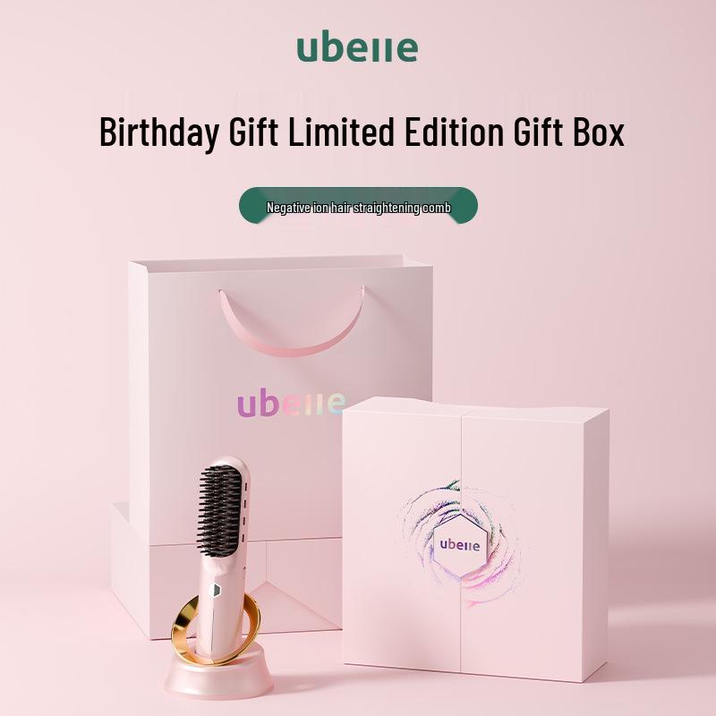 UBelle 2-in-1 Wireless Ion Hair Straightener & Curler - Portable and Hair-Friendly, Ideal New Year Gift