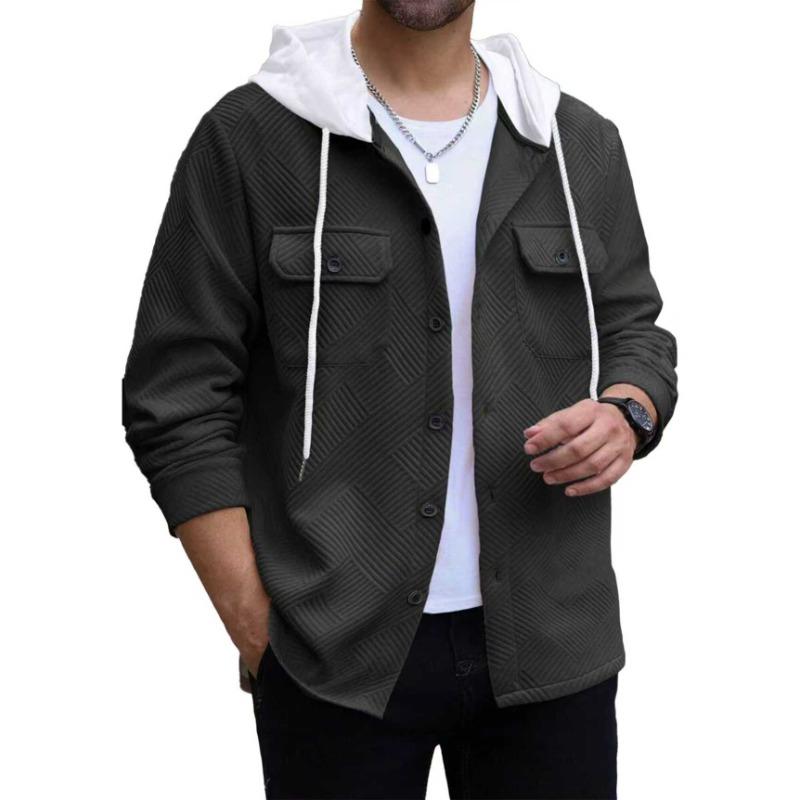 2025 Autumn and Winter New Casual Hooded Sweatshirt Button Pocket Jacket