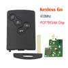 Smart Card Car Key 4 Buttons PCF7945/PCF7953 4A Chip 433Mhz for Renault Clio 4 Captur Passive Keyless Go Entry Remote HandsFree